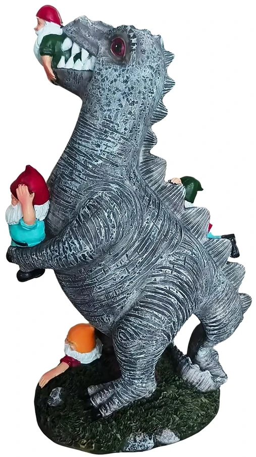 Relaxdays T-Rex sodo dekoracija, valganti nykštukus