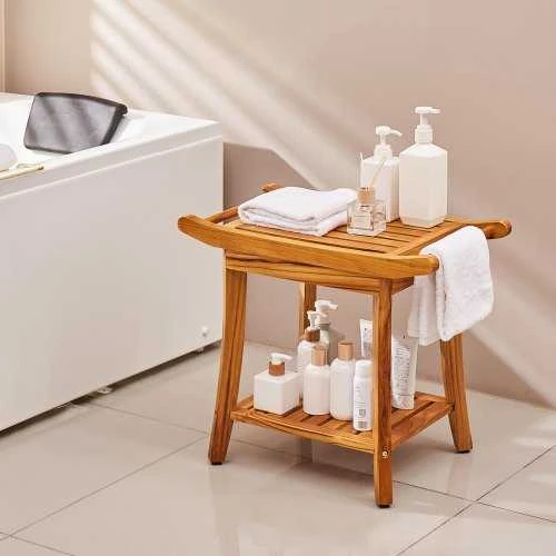 VEVOR Teak medinis vonios suoliukas