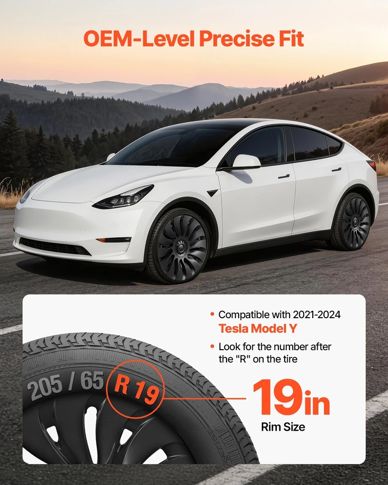 VEVOR Tesla Model Y 19" ratų gaubtų komplektas