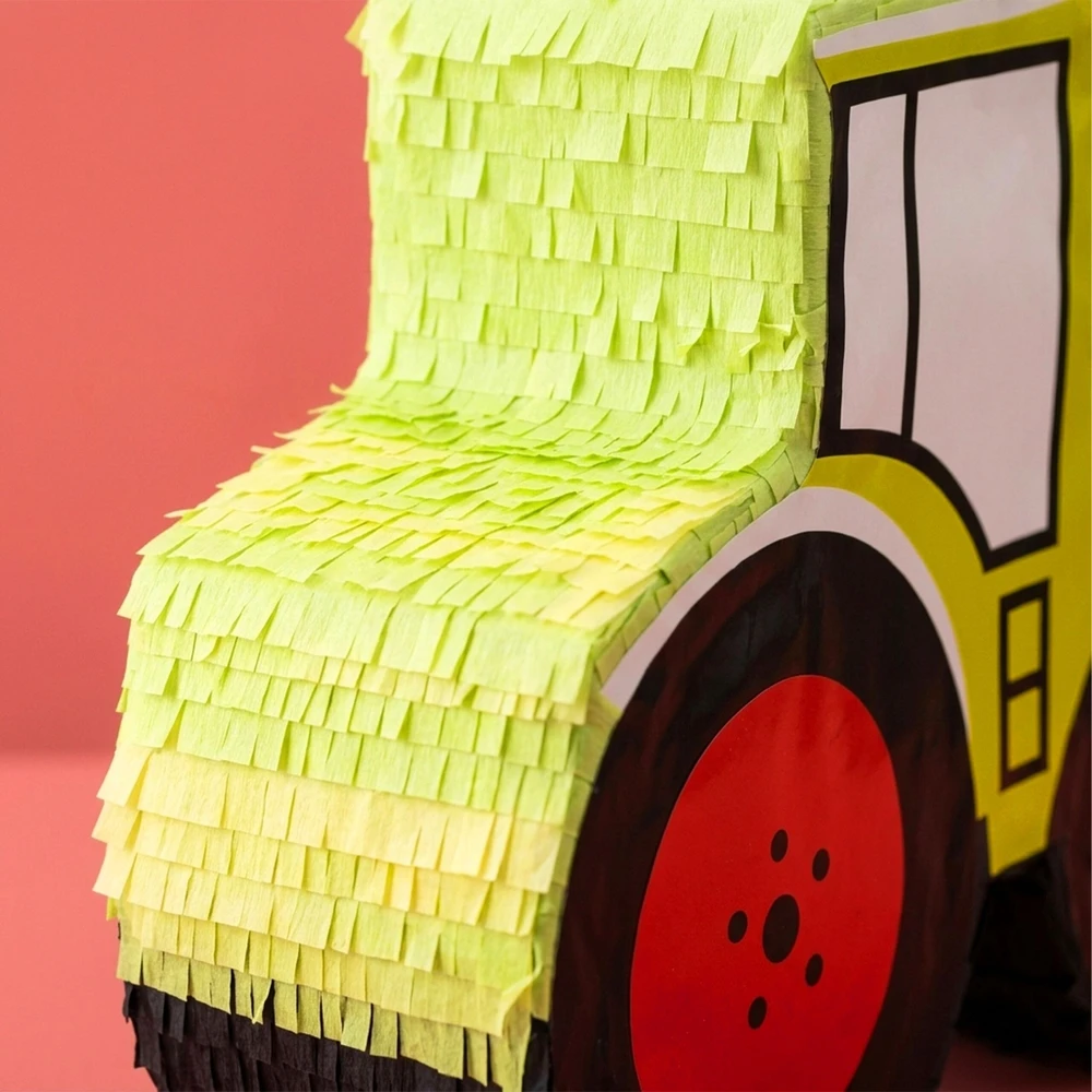 Relaxdays Traktoriaus piñata su lazda ir kauke
