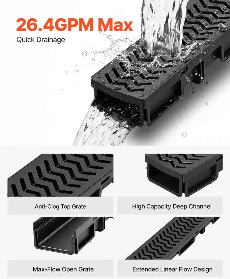 Tranšėjinė drenažo sistema 1005 x 103 x 62 mm