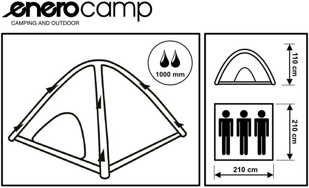 Trijų asmenų pripučiamas palapinė Enero Camp
