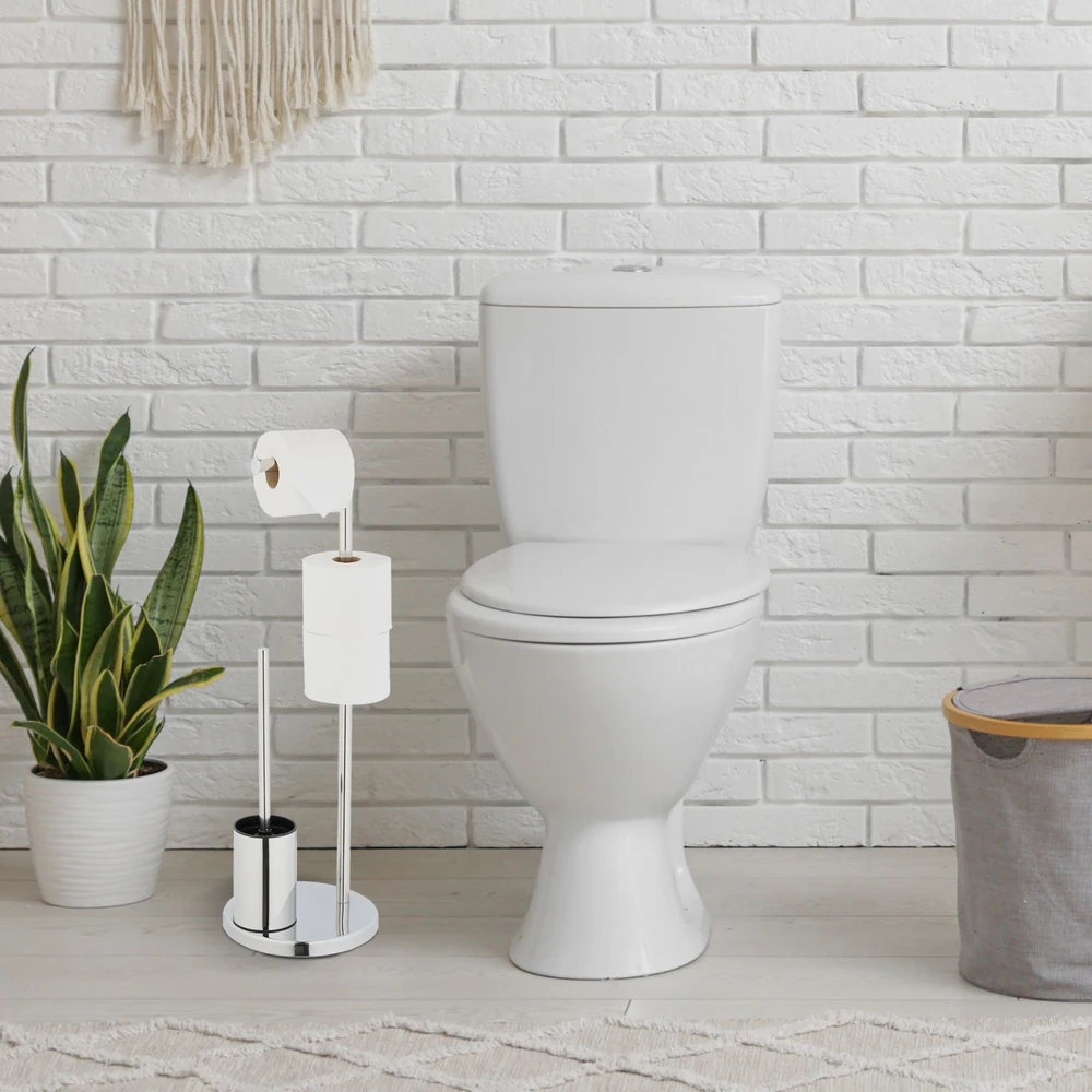Relaxdays Tualetinio popieriaus laikiklio ir šepečio rinkinys