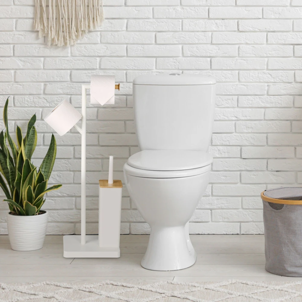 Relaxdays Tualetinio popieriaus laikiklio ir šepečio rinkinys