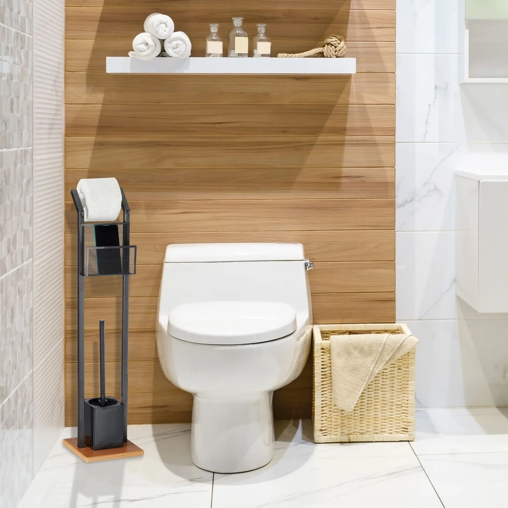 Relaxdays Tualeto aksesuarų rinkinys su padėklu