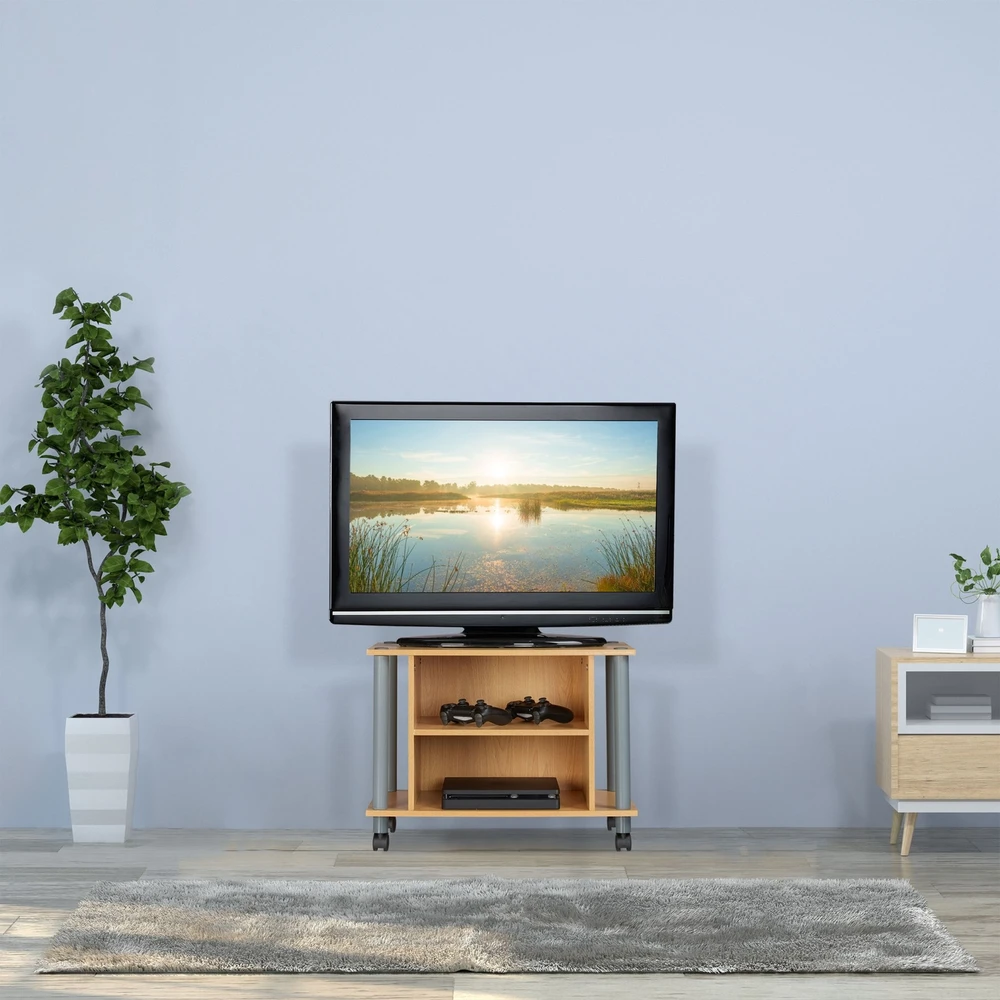 Relaxdays TV staliukas su ratukais ir 2 lentynomis