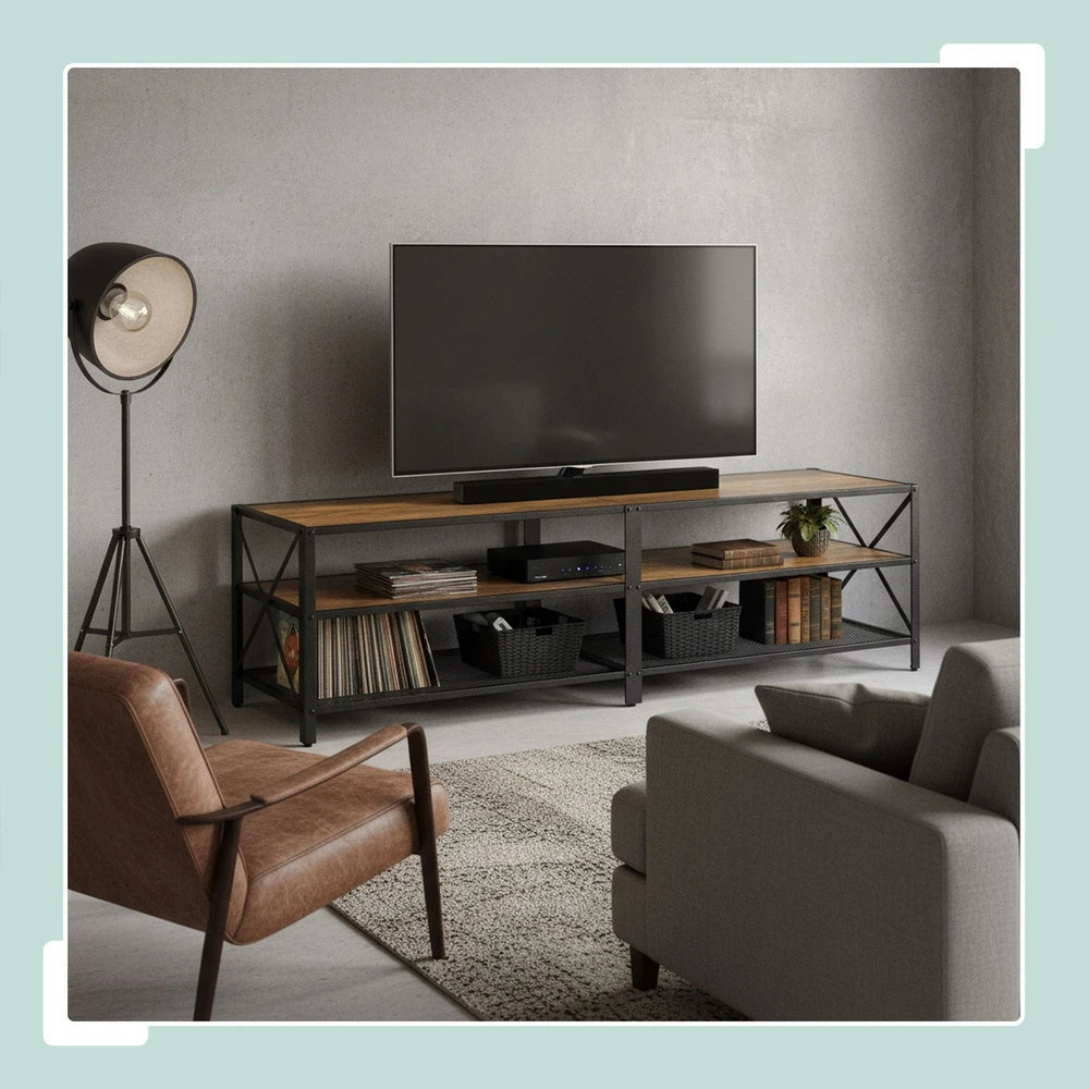 Relaxdays TV žema spintelė su 4 skyriais