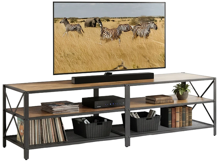 Relaxdays TV žema spintelė su 4 skyriais