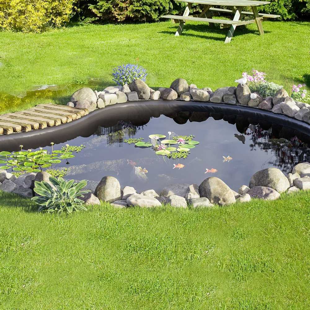 VEVOR Tvenkinių plėvelė EPDM 6 x 7.6 m juoda