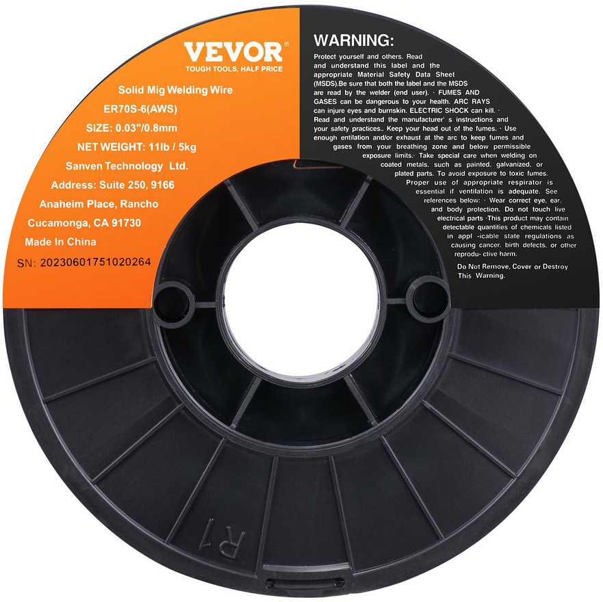 VEVOR Tvirta MIG suvirinimo viela, ER70S-6 0,8 mm, 5kg