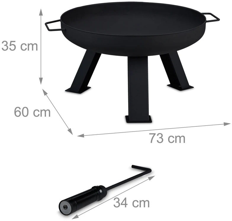 Relaxdays Ugnies dubuo, 60 cm skersmens