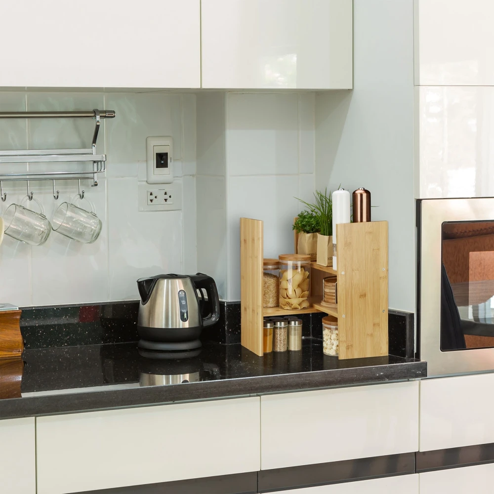 Relaxdays Universalus bambukinis stalo lentynėlė