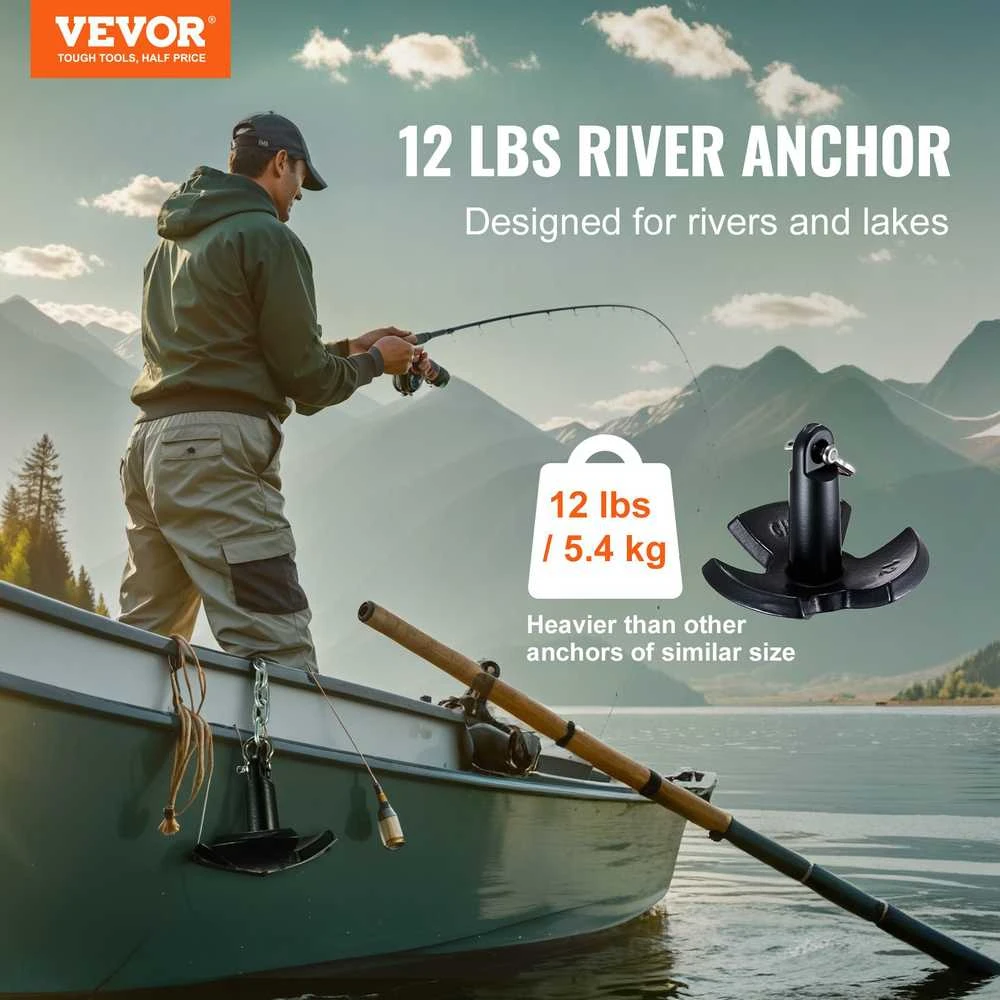 Vevor Upės inkaras 5,4kg su grandine