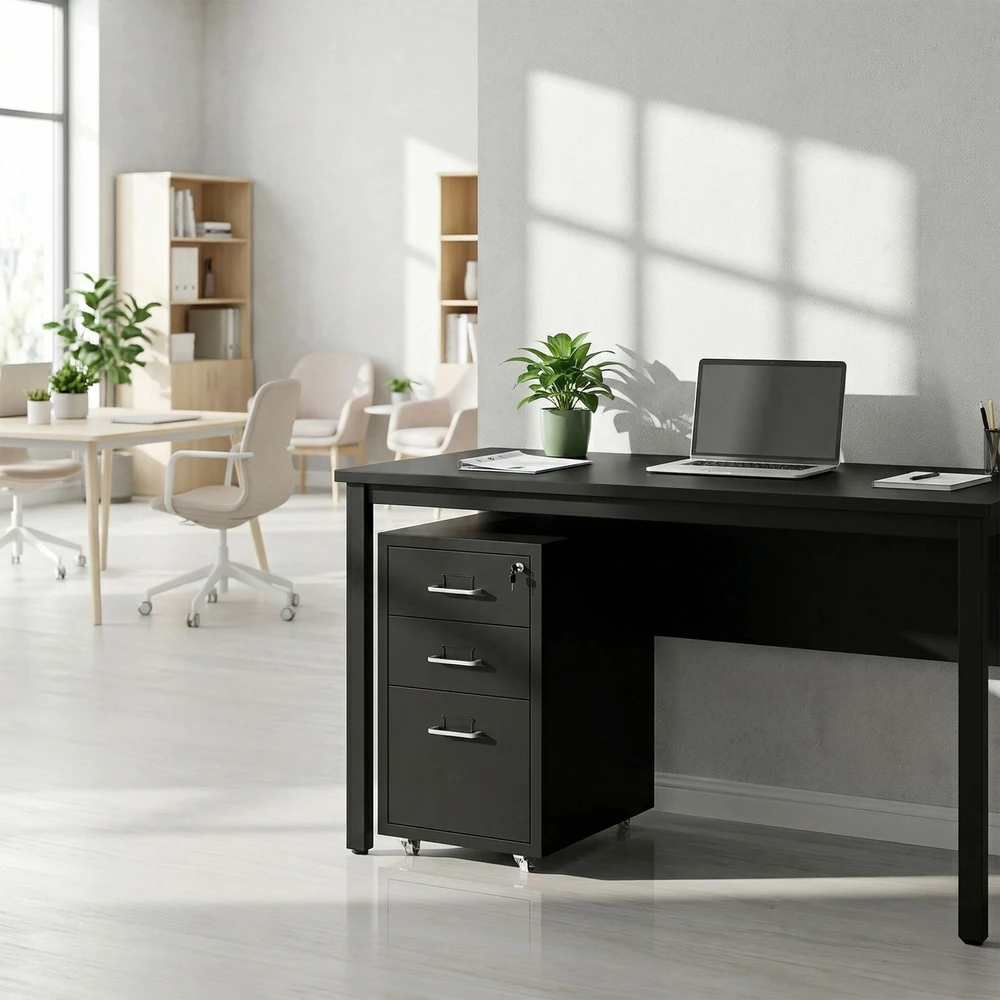 Relaxdays Užrakinama metalinė riedanti spintelė