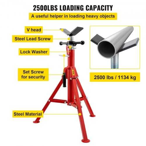 VEVOR V formos vamzdžio stovas 0.3-30.5 cm, reguliuojamas aukštis 71.1-132.1 cm