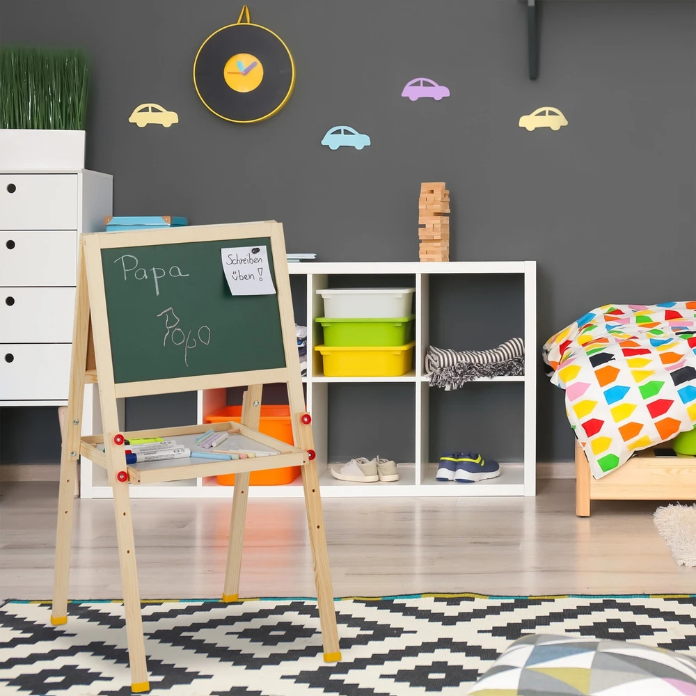 Relaxdays Vaikiška pastatoma kreidinė ir baltoji lenta