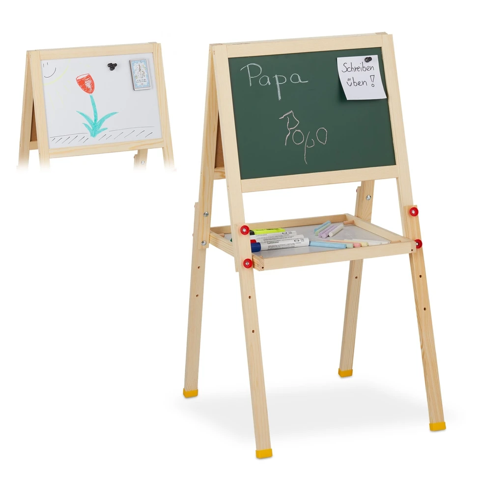 Relaxdays Vaikiška pastatoma kreidinė ir baltoji lenta