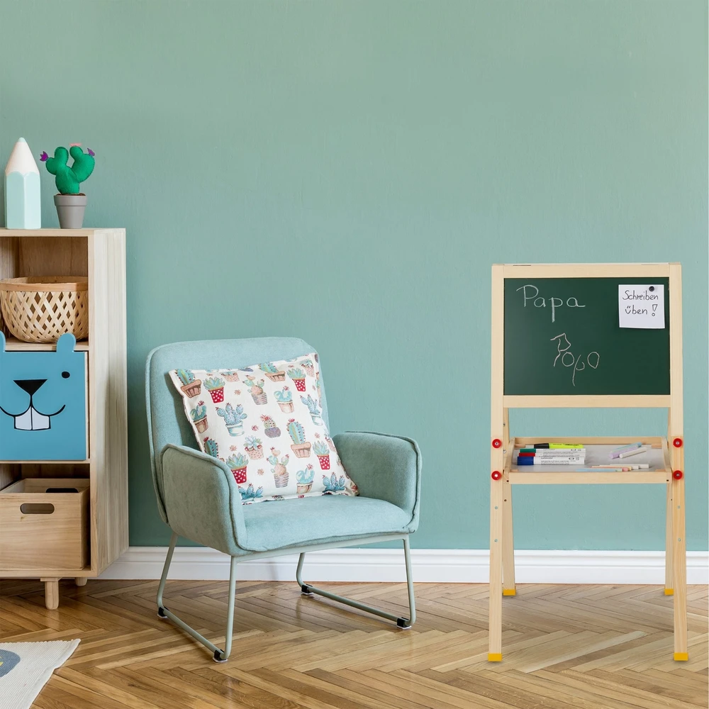 Relaxdays Vaikiška pastatoma kreidinė ir baltoji lenta