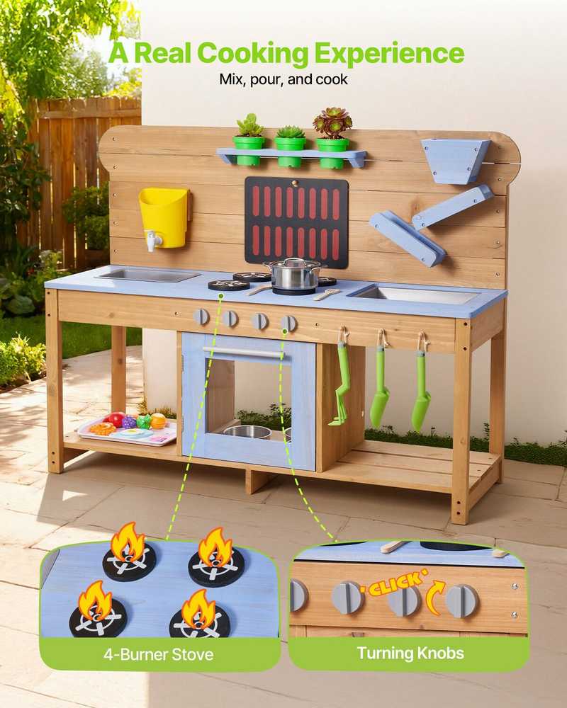 VEVOR Vaikiškas lauko medinis purvo virtuvė