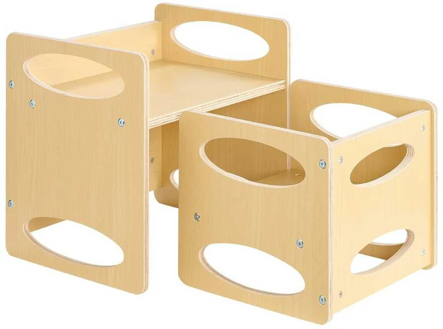 VEVOR vaikiškas montessori stalas ir kėdė iš medžio