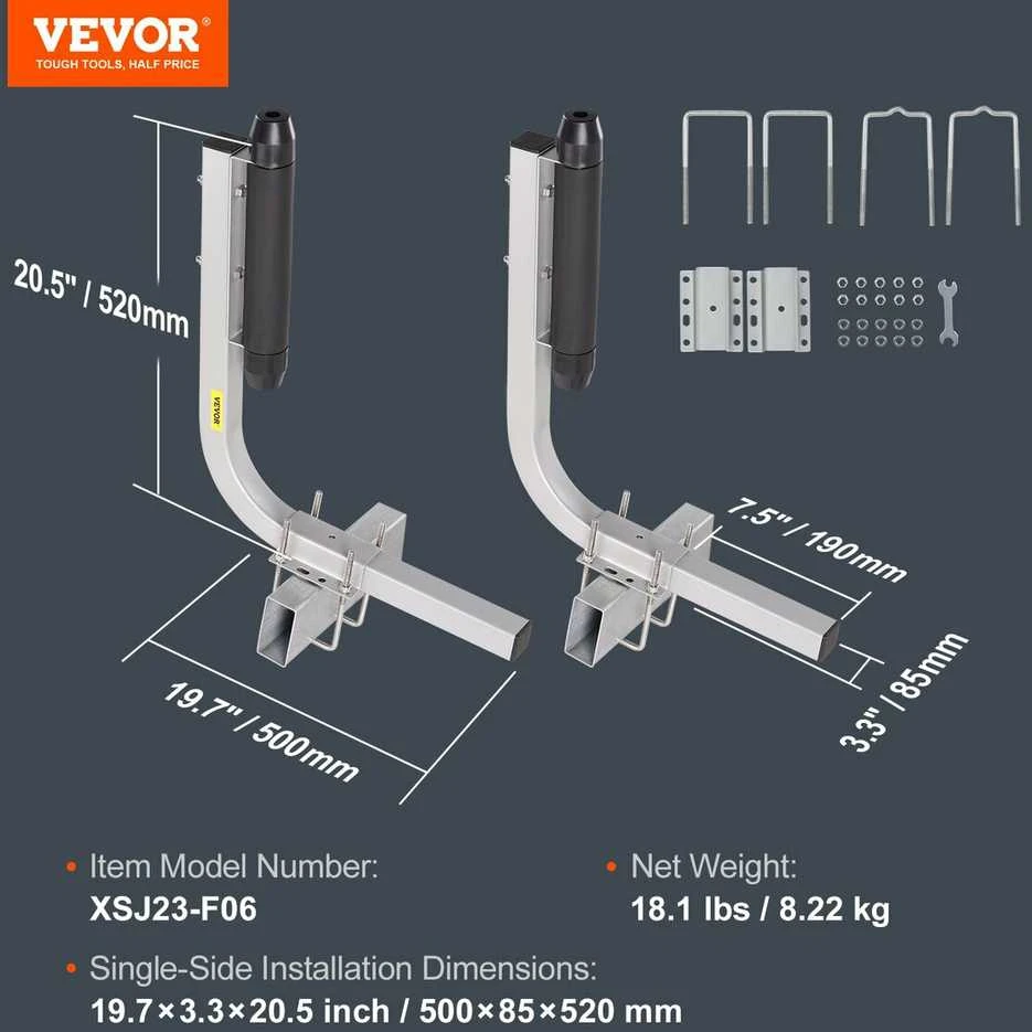 VEVOR Valties priekabos gidai, reguliuojami 52 cm