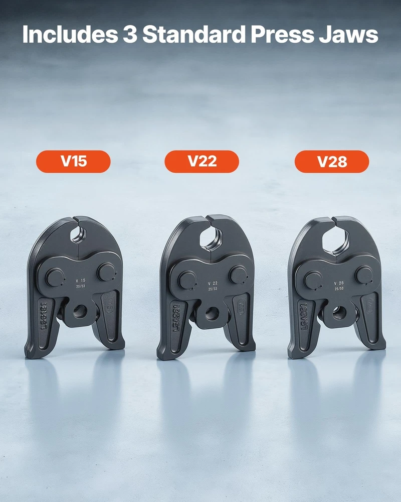VEVOR Vamzdžių presavimo replės 18V su V15/V22/V28