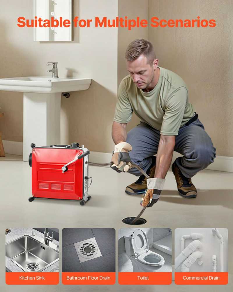 Vevor Vamzdžių valymo įranga, 850W su 11 pjovėjų
