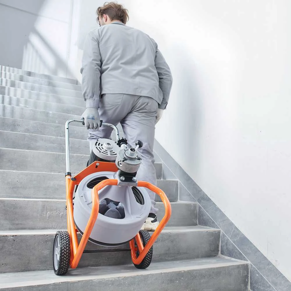 VEVOR Vamzdžių valymo mašina 23m su automatinio padavimo ir ratukais