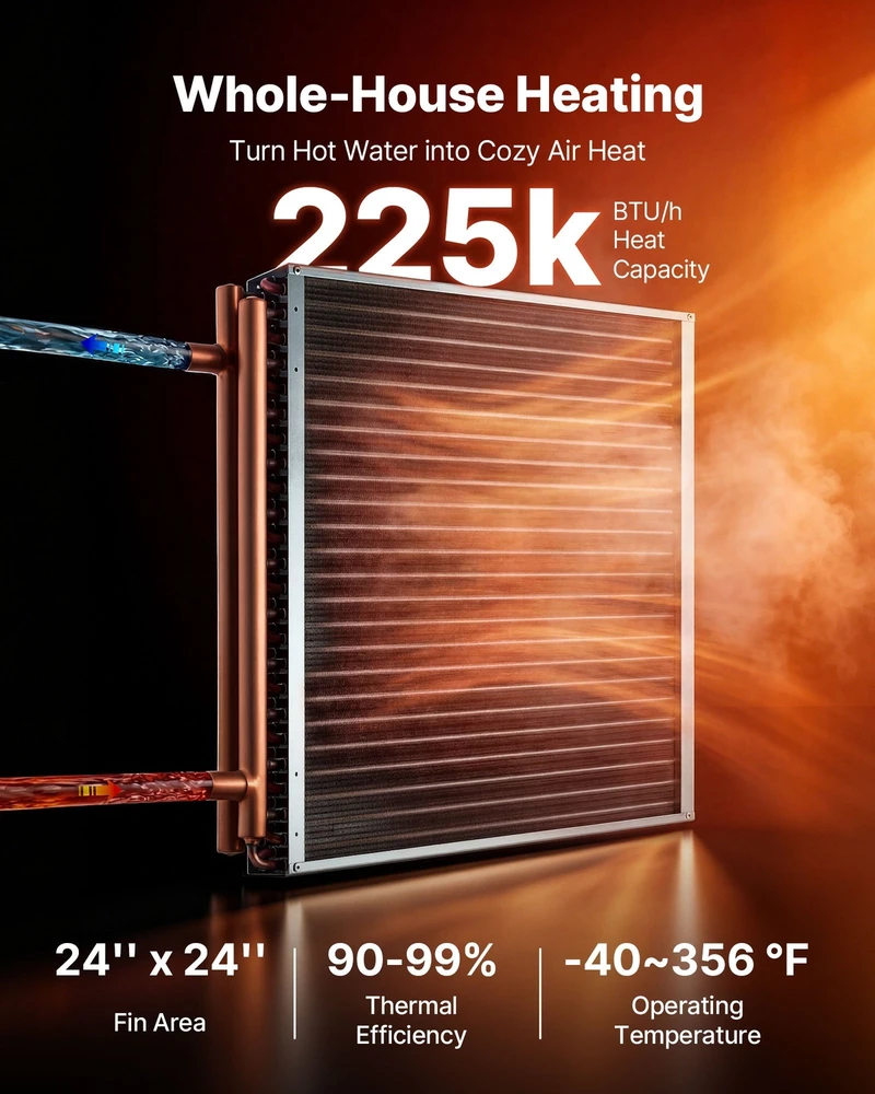VEVOR Vanduo–oras šilumokaitis 610 x 610 mm