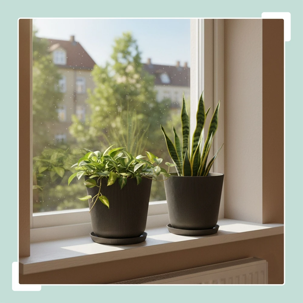 Relaxdays Vazonai su padėklais, 2 vnt. rinkinys