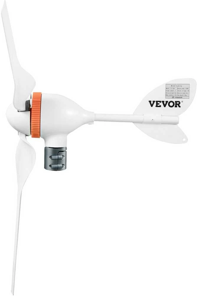 Horizontalios ašies vėjo jėgainė, generatorius Vevor 12V 800W, 3 menčių