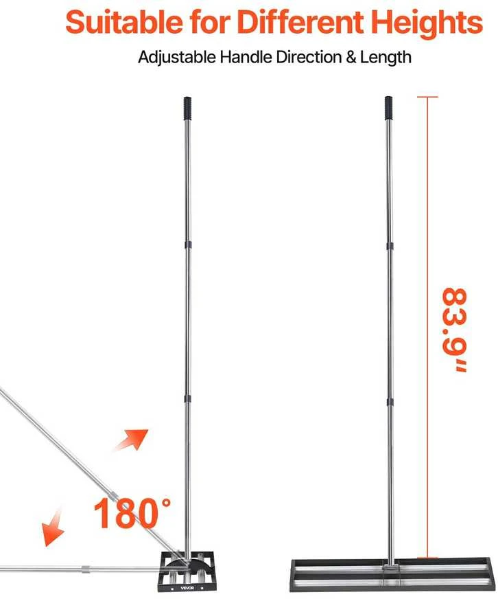 VEVOR Vejos lygintuvas su ratukais ir ilga rankena 25.4 x 91.4 cm