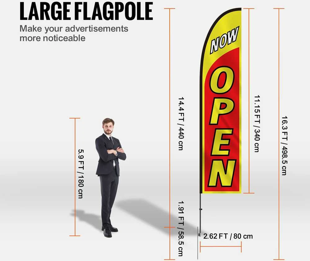 Vevor Verslo reklamos vėliavos ir stovi 16,3 m