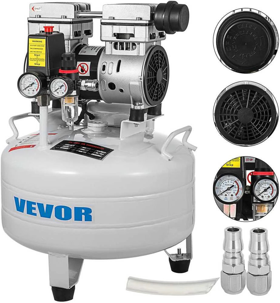 VEVOR Vertikalus tylus oro kompresorius 30L 850W