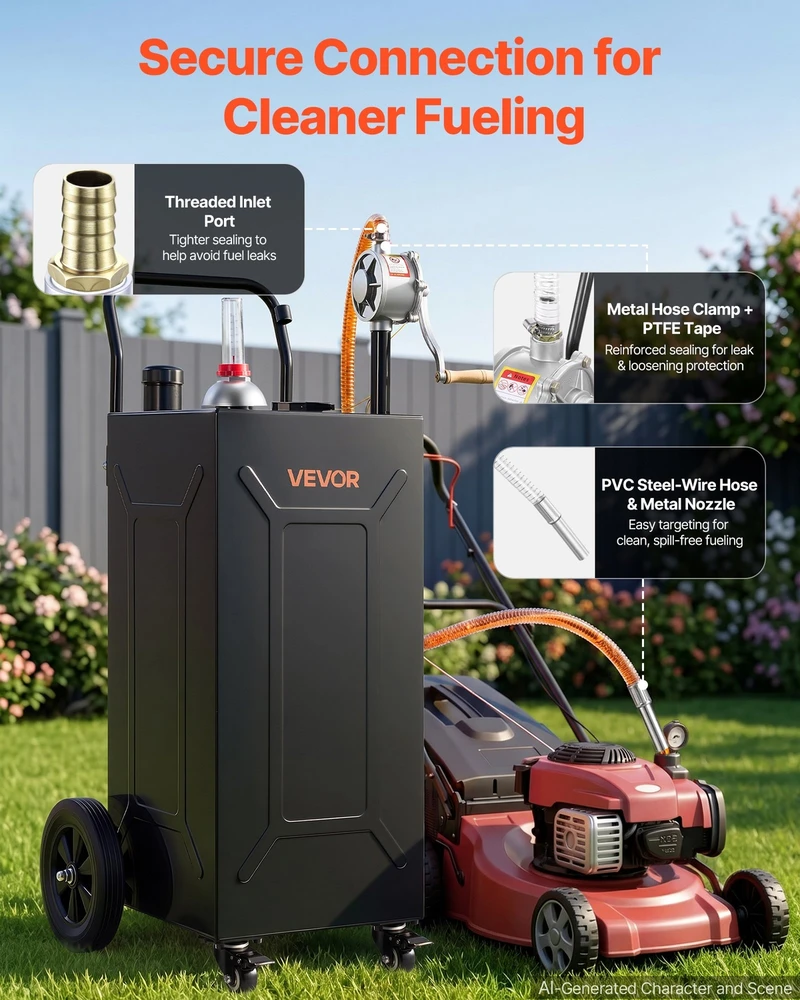 VEVOR 113,6 l kuro talpa su pompa ir ratais
