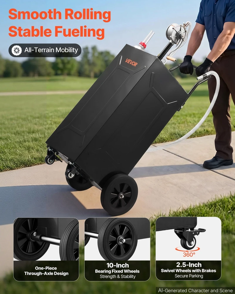 VEVOR 113,6 l kuro talpa su pompa ir ratais