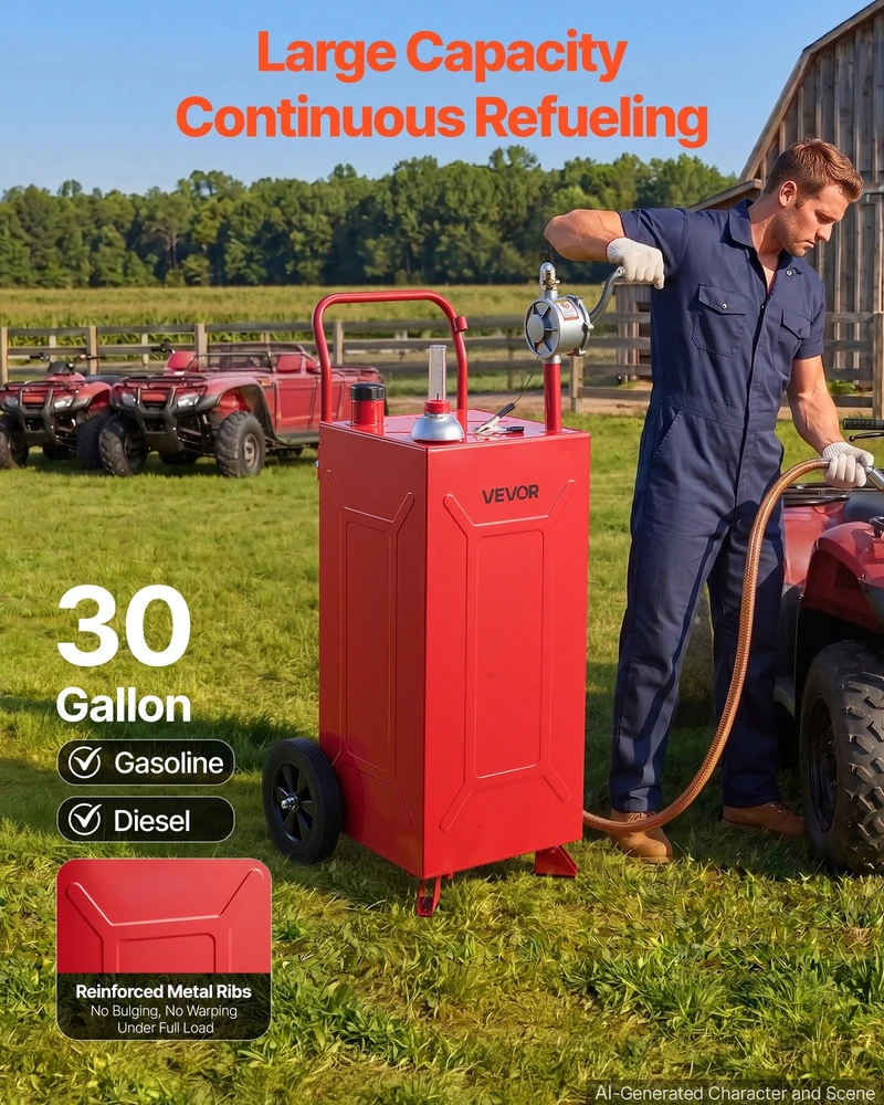 VEVOR 113,6 l kuro vežimėlis su siurbliu