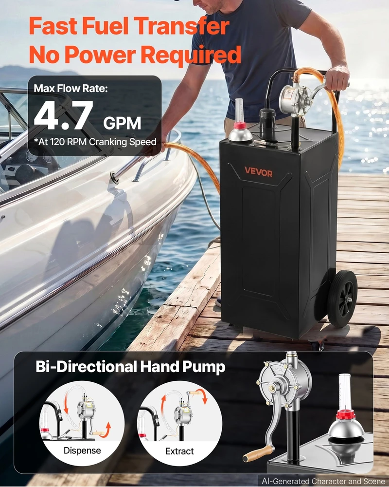 VEVOR 113,6 l kuro vežimėlis su siurbliu