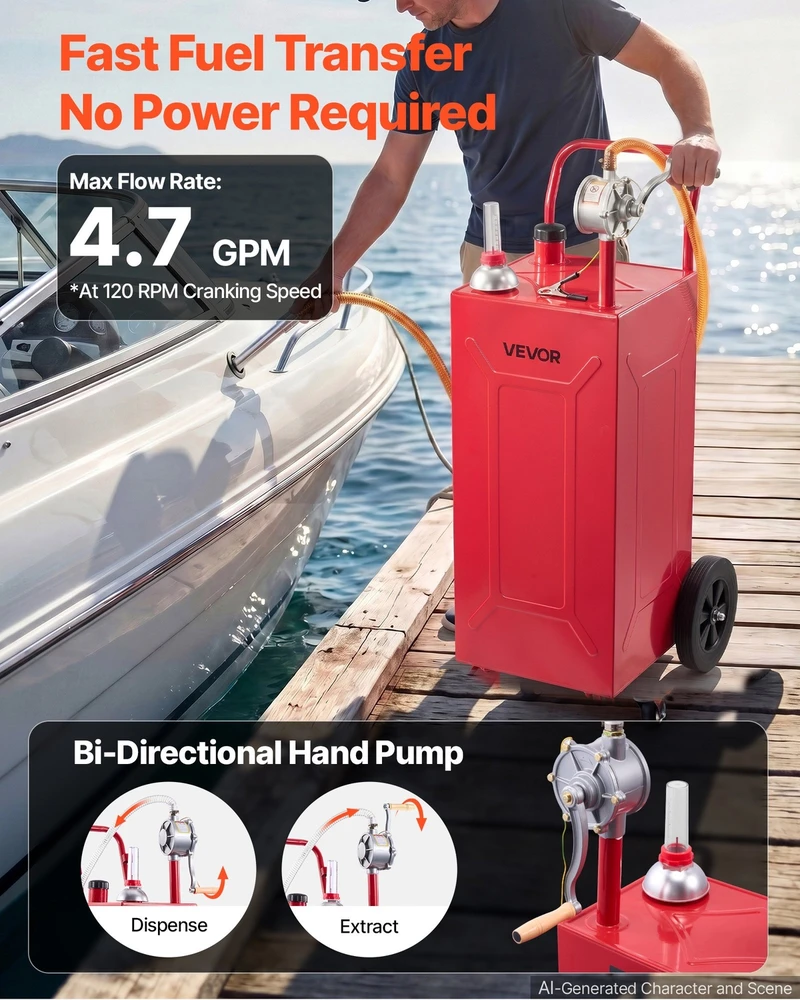 VEVOR 113,6 l kuro vežimėlis su siurbliu