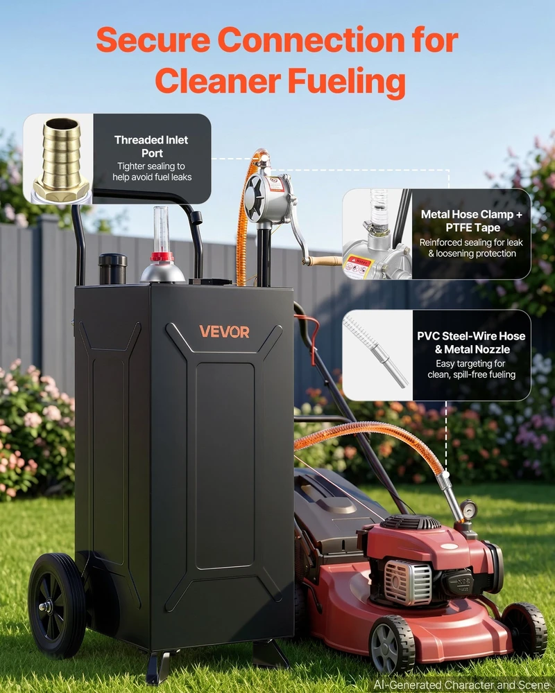VEVOR 113,6 l kuro vežimėlis su siurbliu