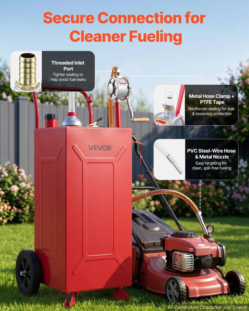 VEVOR 113,6 l kuro vežimėlis su siurbliu
