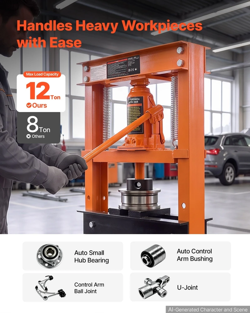 VEVOR 12 t dirbtuvinis hidraulinis presas