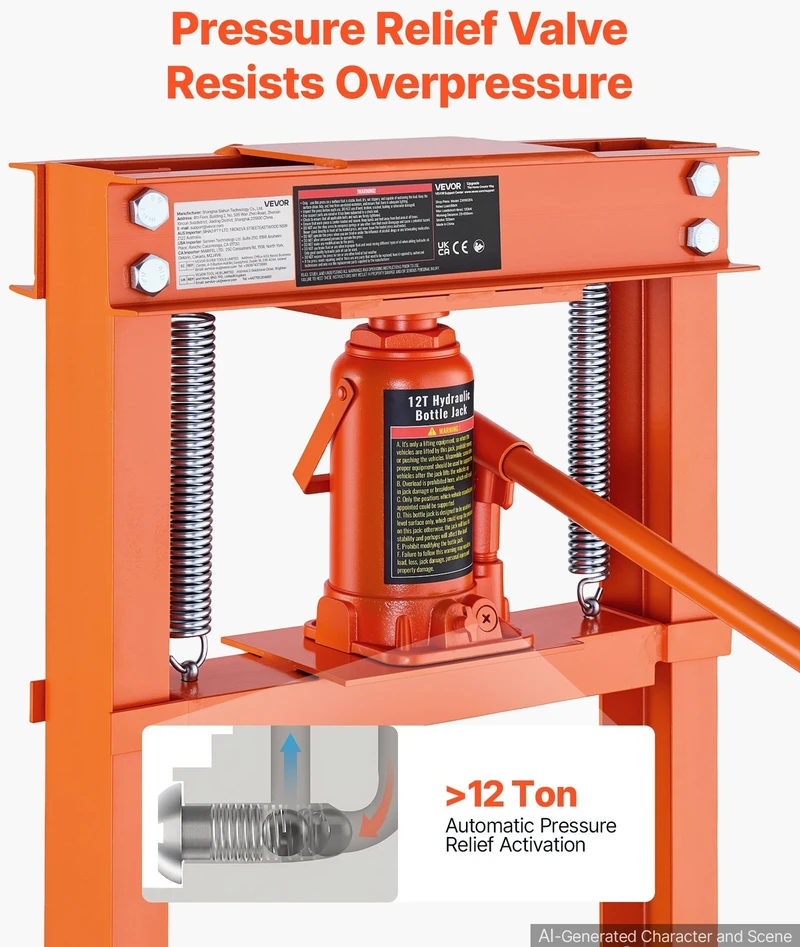 VEVOR 12 t dirbtuvinis hidraulinis presas