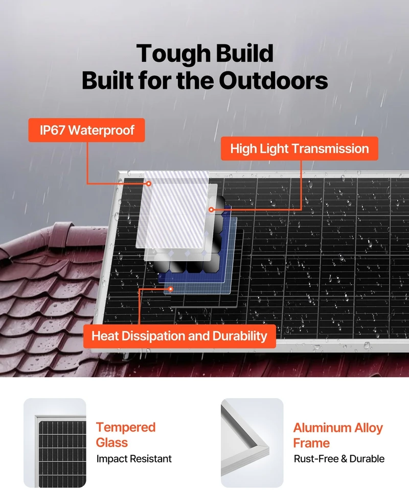 VEVOR 1200W 24V autonominė saulės energijos sistema