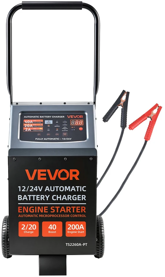 VEVOR 12V/24V akumuliatorių įkroviklis su užvedimo funkcija