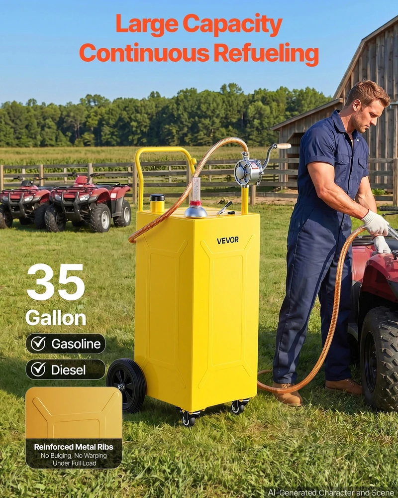 VEVOR 132,5 l degalų pervežimo bakas su pompa