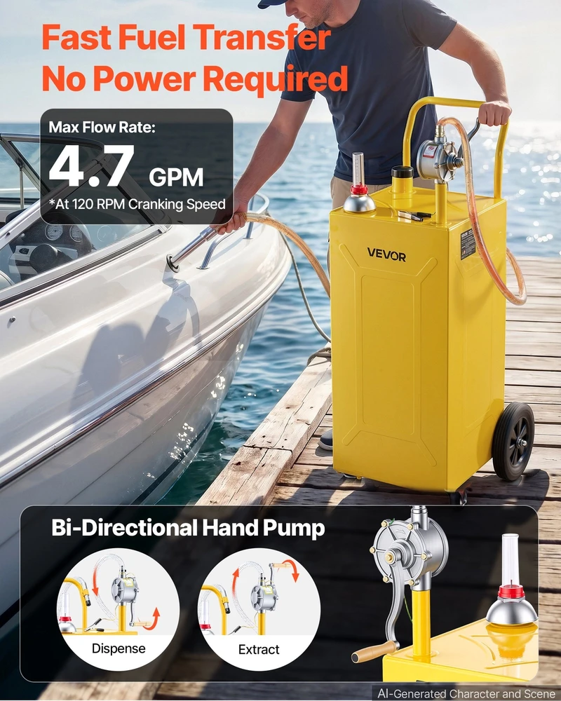 VEVOR 132,5 l degalų pervežimo bakas su pompa