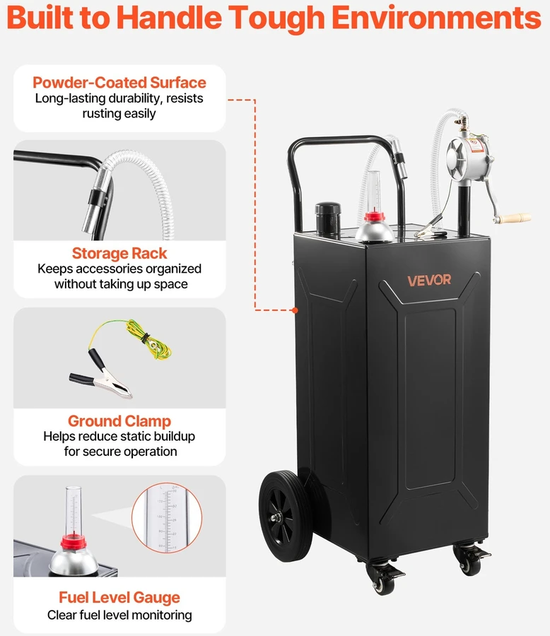 VEVOR 132,5 l kuro caddy vežimėlis