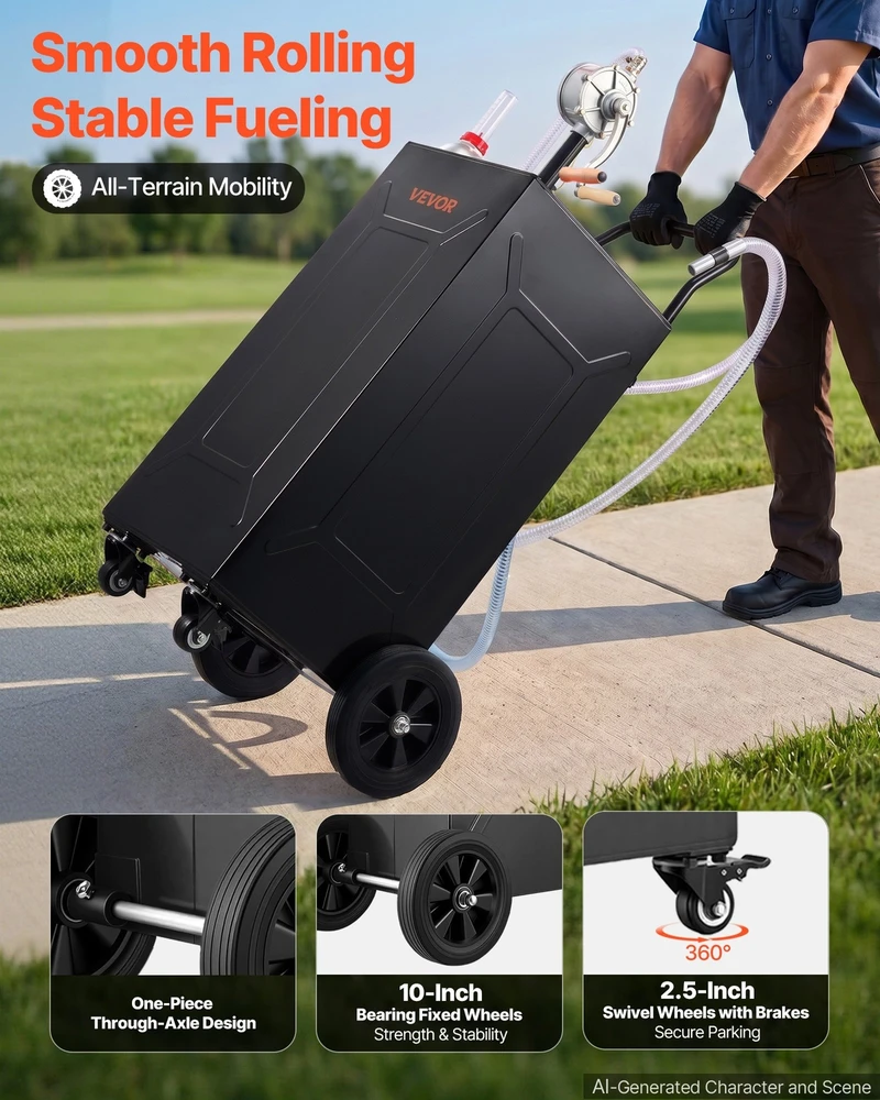 VEVOR 132,5 l kuro caddy vežimėlis