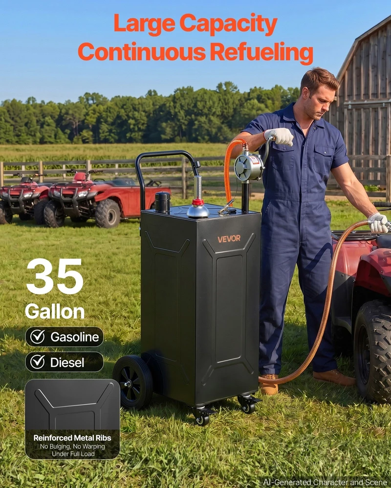 VEVOR 132,5 l kuro caddy vežimėlis